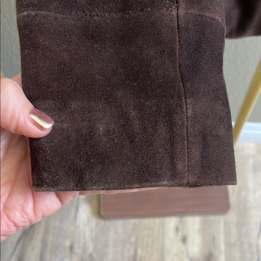 Ann Taylor Brown Blazer Leather - Picture 3 of 7